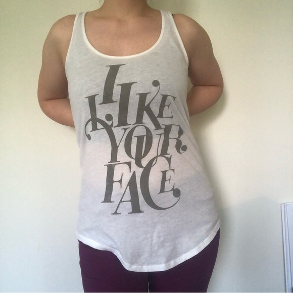 “I Like Your Face” Graphic Tank Top - Picture 2 of 5
